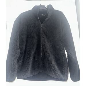 PINK Victoria's Secret Woman’s Black Full Zip Fleece Jacket Fuzzy Warm Medium
